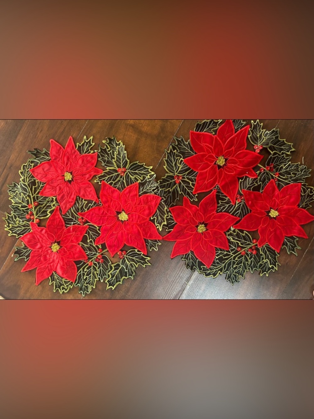Two Christmas placemats